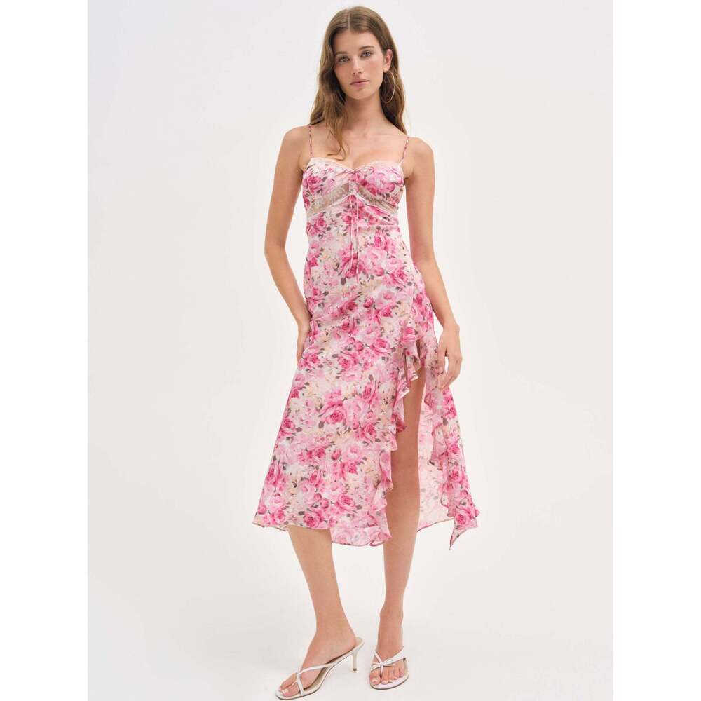 For Love & Lemons Angelina Midi Dress XL / Pink